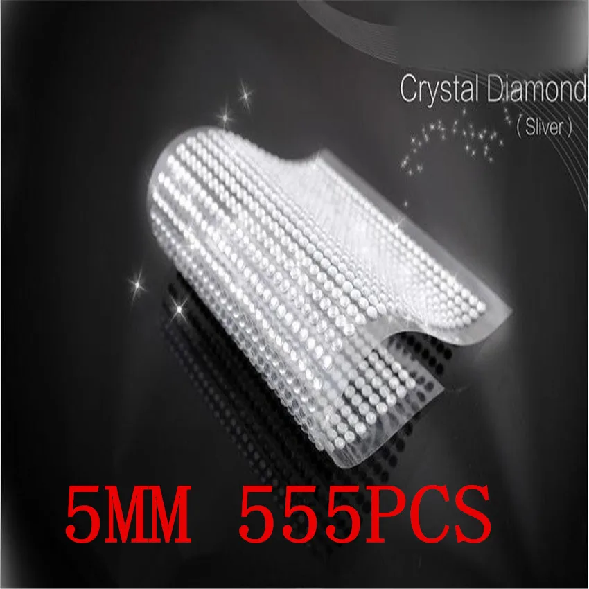 

Free shipping 5mm 555pcs/set sliver rhinestone The phone personalized crystal stickers self adhesive Laptop Skins stickers