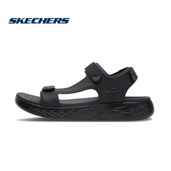 Skechers Sandals Men Comfortable Breathable Beach Sandals Men Light Flat Brand Luxury Summer Sandals High Quality 55366 BBK