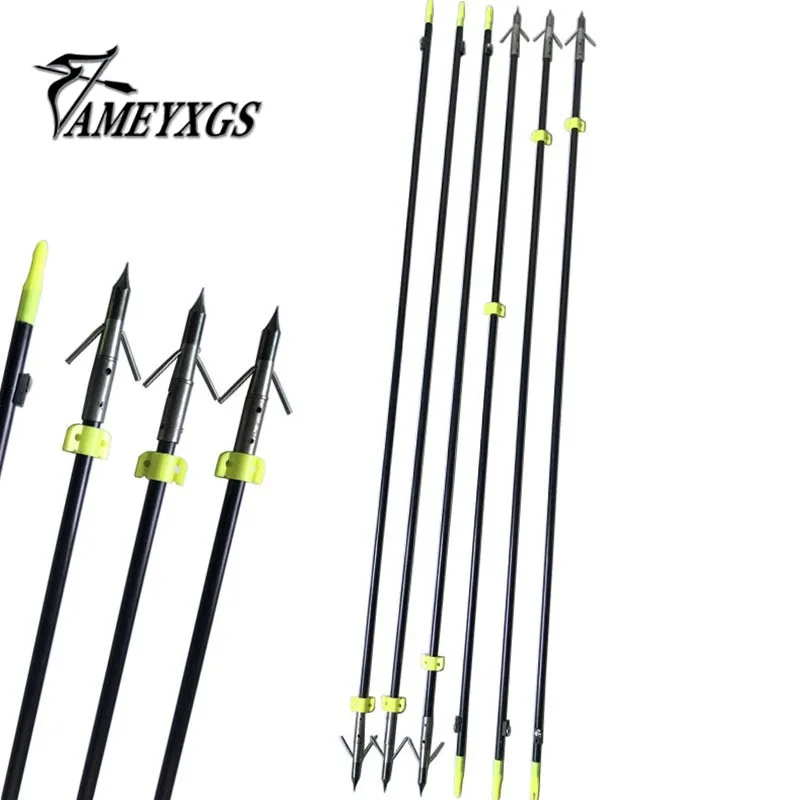 6 pcs 88cm Solid Fiberglass Fishing Arrows 8mm Archery Bow Arrow With