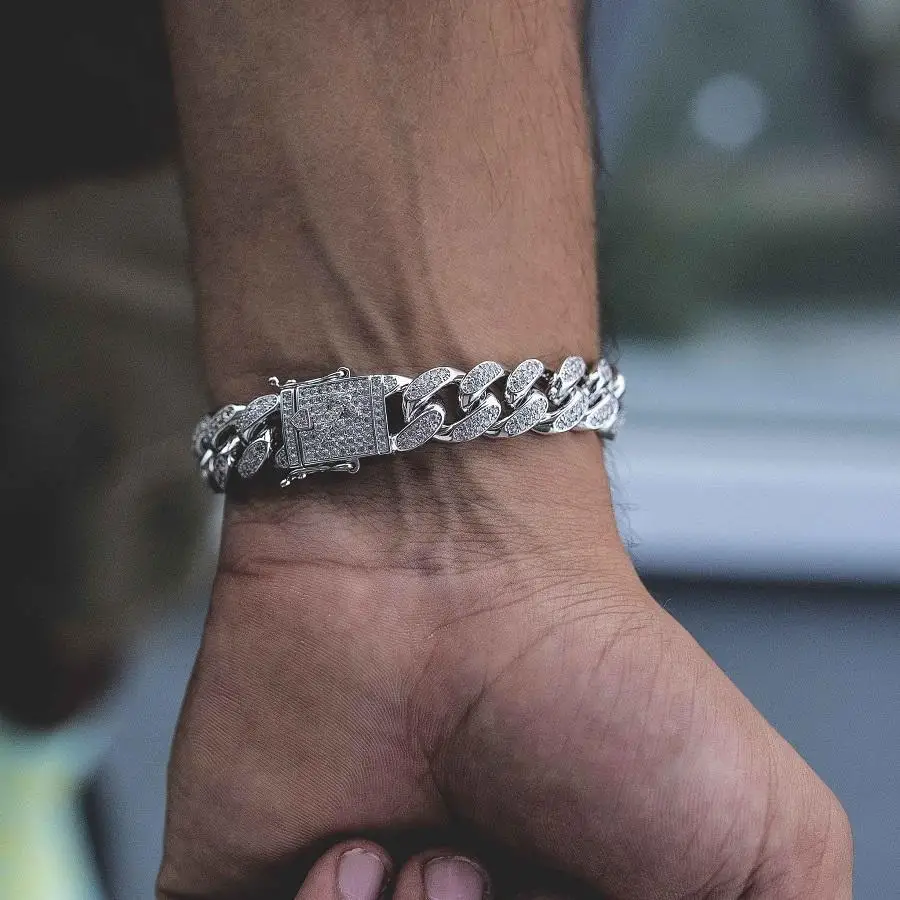 Top Quality Micro Pave Cz Cuban Link Chain Size 7 8 9 Boy Men Hip Top Quality Micro Pave Cz Cuban Link Chain Size 7 8 9 Boy