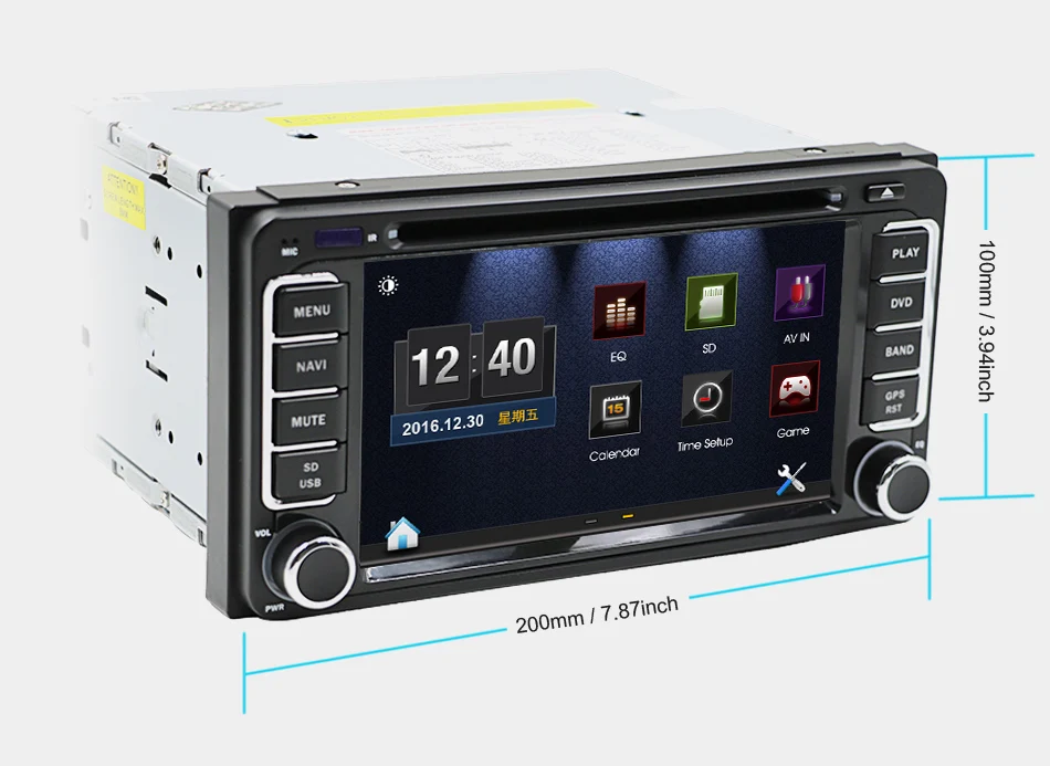 Best Eunavi 2 din Car DVD Radio Player GPS for Toyota Hilux yaris VIOS Camry Corolla Prado RAV4 Prado 2003 2004 2005 2006 2007 2008 18
