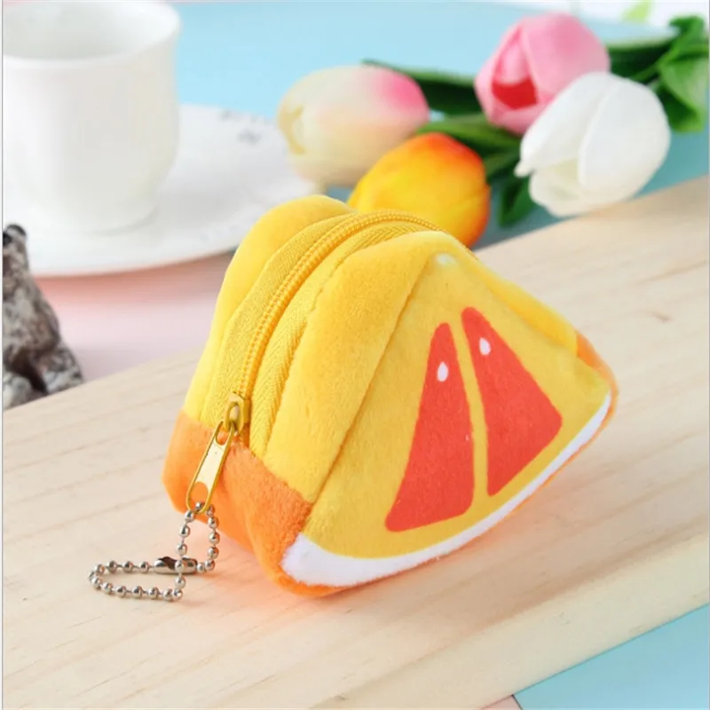

Fruit Coin Purse Cartoon Children's Gift Plush Three-dimensional Triangle Creative Storage Coin Bag Key Case Hanging Ornament