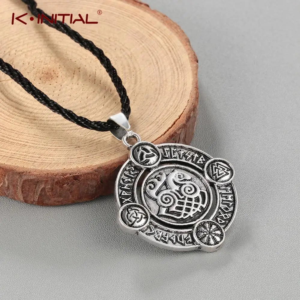 Amulets Talismans Sleipnir Pendant Runes Necklace Jewelry Norse