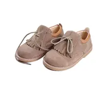 Littlesummer Children’s Casual Shoes Tassel Suede Leather Boys and Girls Student Shoes Scrub Cowhide Kids Shoes