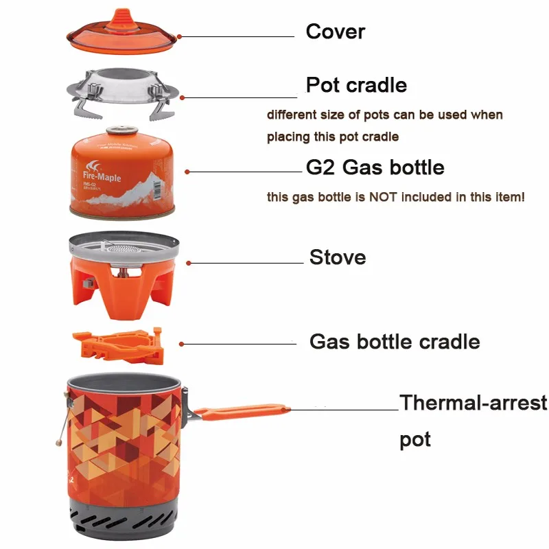 Огонь-Клен Кемпинг пособия по кулинарии плита с горшок набор туристический газовый обогреватель кухонная посуда теплообменник горшок