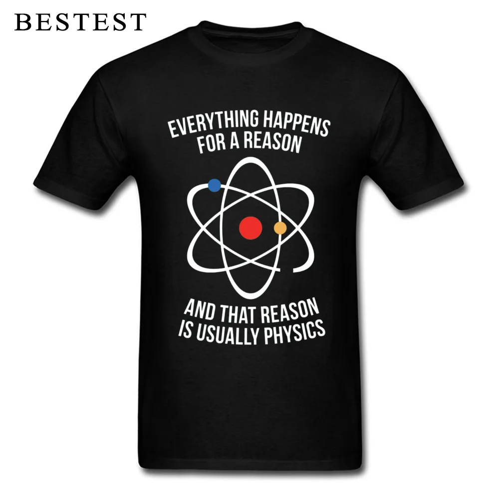 Birthday T Shirt Fashionable Short Sleeve Street Pure Cotton O-Neck Men Tops Shirt Printing Tops & Tees Summer/Fall Everything happens with a reason that reason black