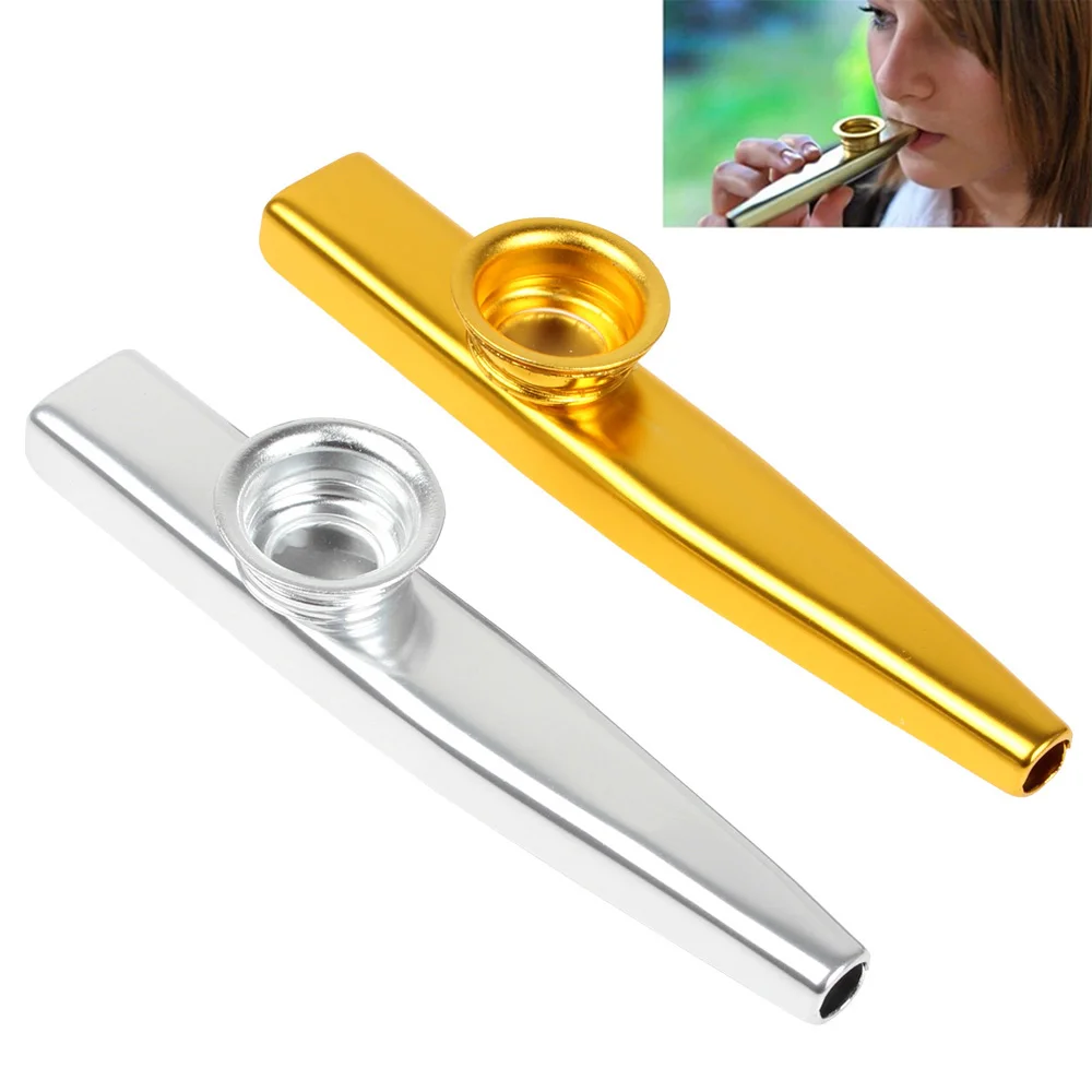 2pcs! Durable Musical Instrument Metal Kazoo with Flute Diaphragm for