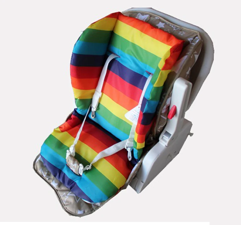 Baby font b Stroller b font Seat Cushion Waterproof Soft Rainbow Striped font b Stroller b