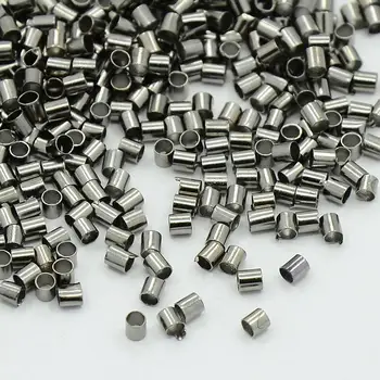 

2mm Black Brass Tube Crimp Beads Jewelry Findings hole: 1.5mm, about 900pcs/10g