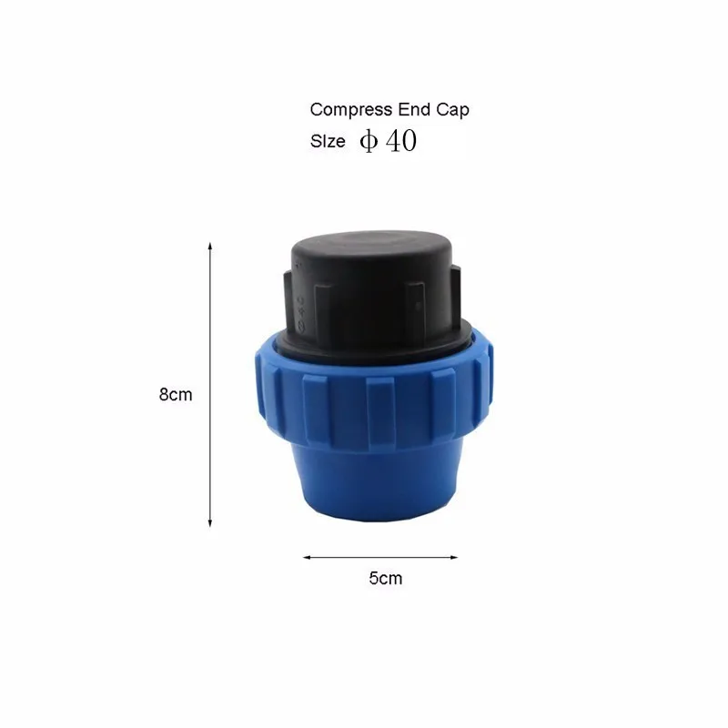 40mm 1 шт. HDPE компрессионные концевые крышки пластиковые PP воды стоп Оросительная Труба быстрый разъем микро Спринклерные фитинги вилка - Цвет: 40mm