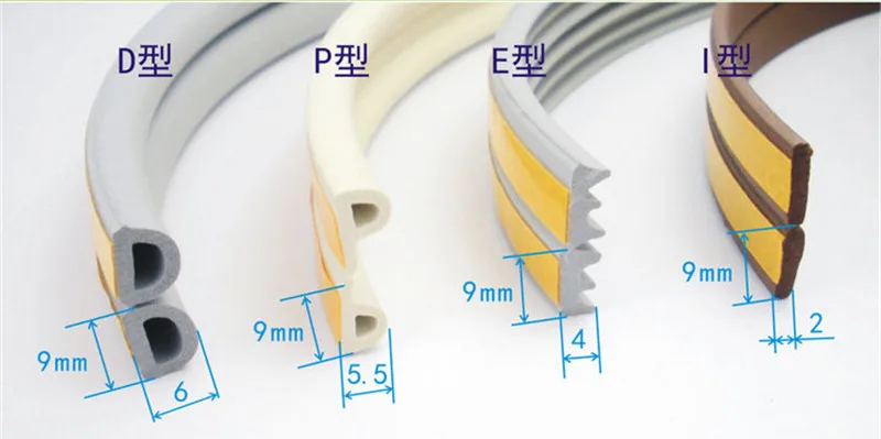 6M I/D/E/P Тип самоклеющиеся окна уплотнительная полоса пена звукоизоляция предотвращение столкновения самоклеющиеся двери уплотнительная полоса