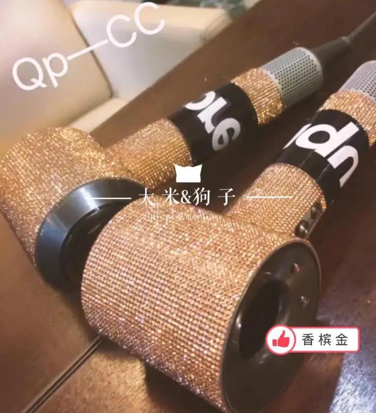 Champagne DIY Красочные вышивка-Мозаика Искусство Алмазная самоклеющиеся на плоской подошве виниловая пленка защитная пленка для Dyson сверхзвуковой HD01 фен для волос - Цвет: Champagne