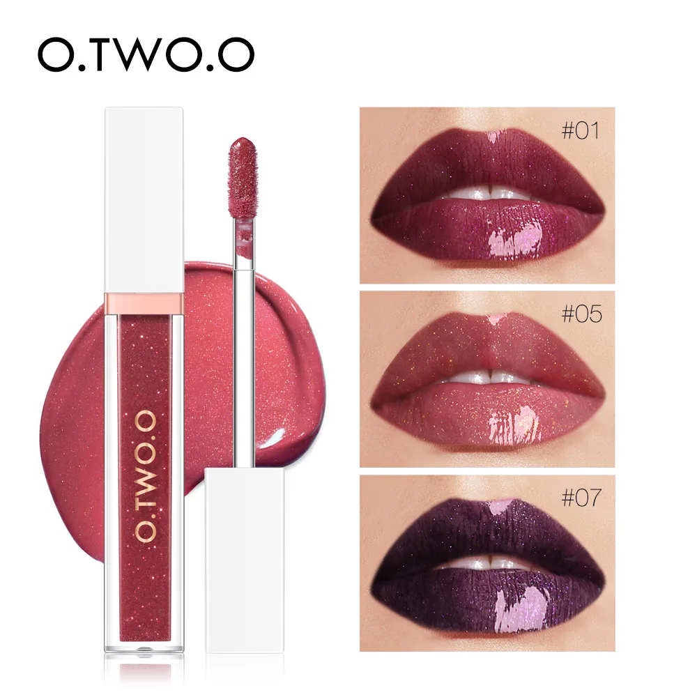 

O.TWO.O Lipgloss 7 Colors Shimmer No Matte Liquid Lipstick Natural Sweet Lip Makeup Nude bright Lip Tint Makeup Cosmetic