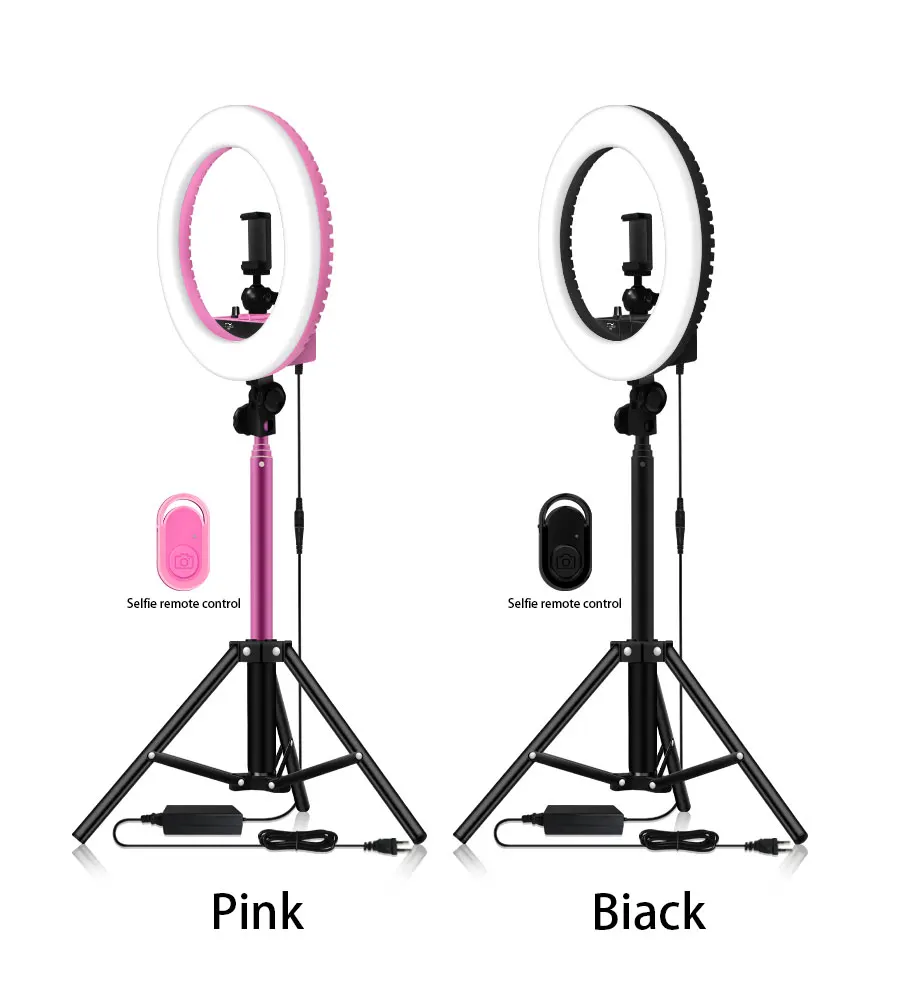 Светодиодный кольцевой светильник с регулируемой яркостью для селфи 1", кольцевая лампа для фотосъемки со штативом 1,6 м для косметического макияжа, студийный светильник ing Live Stream