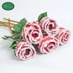 30 шт. высокого класса экспорт моделирования колючей снег роуз Pu луч завод оптовой творческий искусственные цветы