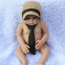 NB-3M, Одежда для новорожденных, вязаная шапка newsboy с галстуком, комплект из 2 предметов, реквизит для фотосъемки