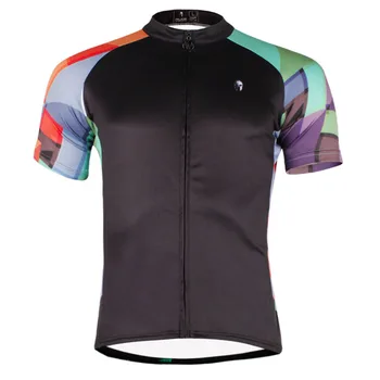 

Spring Summer Men Breathable Short Sleeve Cycling Jersey Black Cycling Apparel