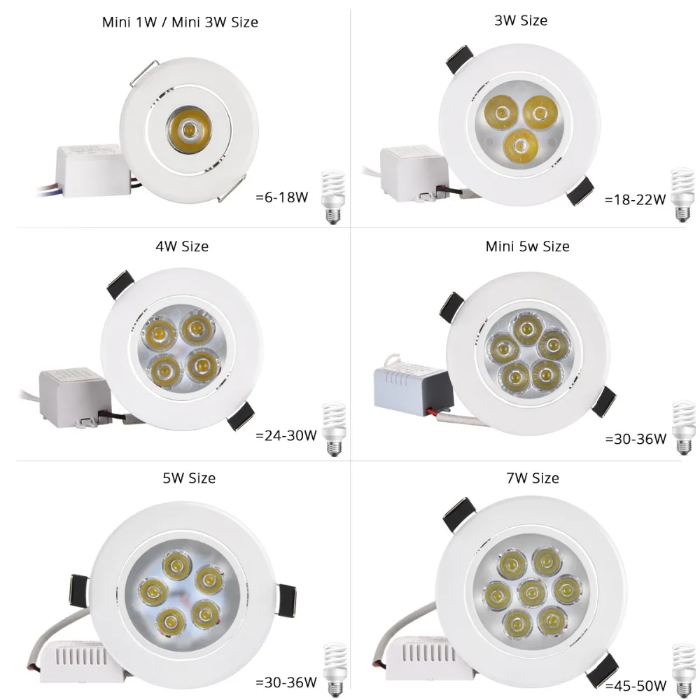 Жилой светодиодный светильник с регулируемой яркостью 1 Вт 3 Вт 4 Вт 5 Вт 7 Вт теплый натуральный белый 110 В 220 В Встраиваемая Светодиодная лампа Точечный светильник Внутреннее освещение