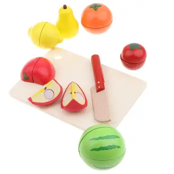 

8pcs Wooden Cutting Fruit Food Kitchen Pretend Play Role Playing Game Educational Toys Birthday Gift for Children Kids Toddler