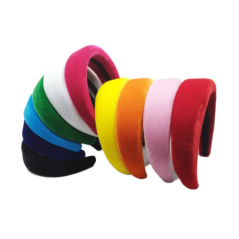 

2019 Fashion Colorful Hairband Velvet Headbands Hair Bands for Women 4cm Wide Hair Band/hoops/scrunchies/accessories Head Wrap