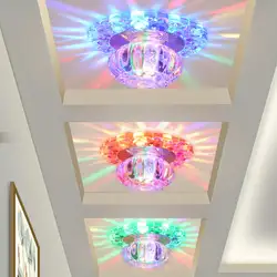 5 Вт светодиодный цветной Хрустальный потолочный круговой светильник мини потолочный светильник Luminarias Rotunda свет для гостиной прохода