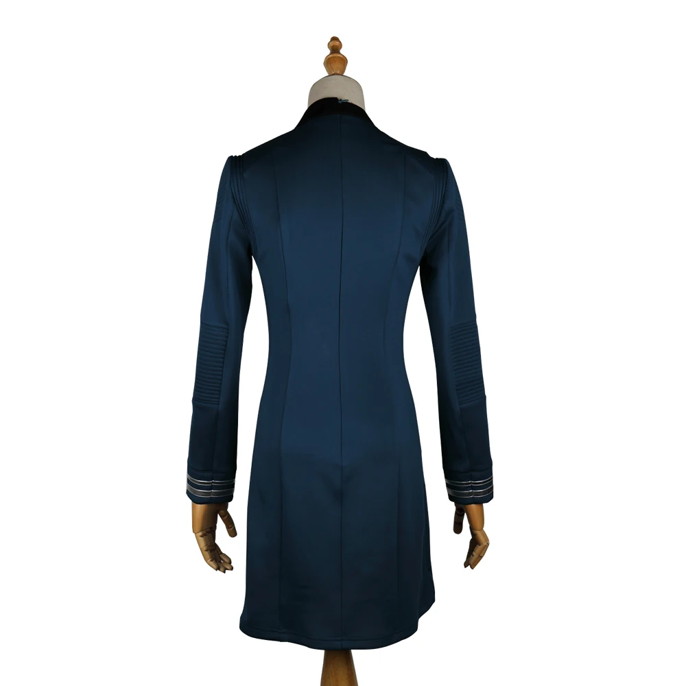 New Star Trek Discovery Season 2 Starfleet Commander Female Blue Uniform Dress Badge Costumes Woman Adult Cosplay Costume (5)