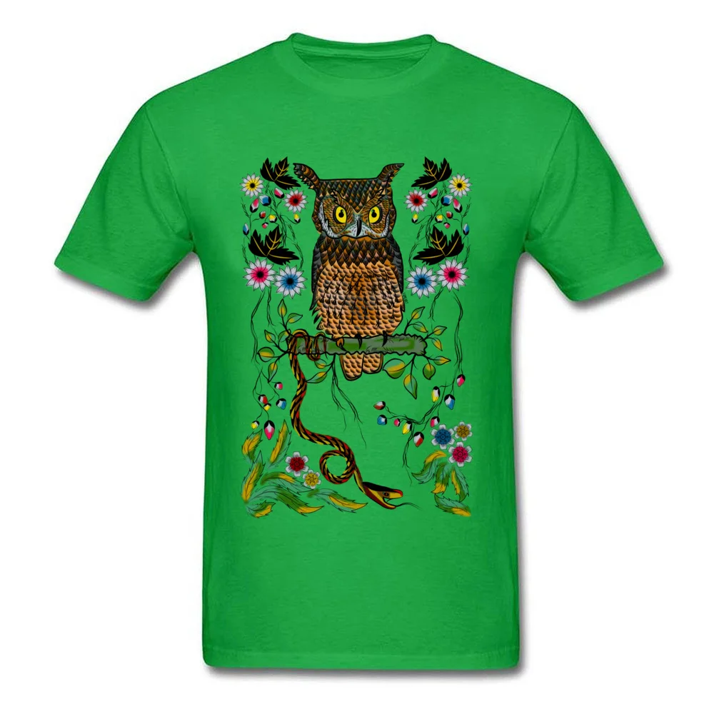 Vibrant Jungle Owl and Snake_green