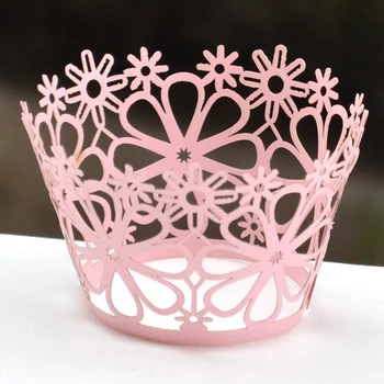

Laser cut Sun flower cupcake wrappers party cake holders from China