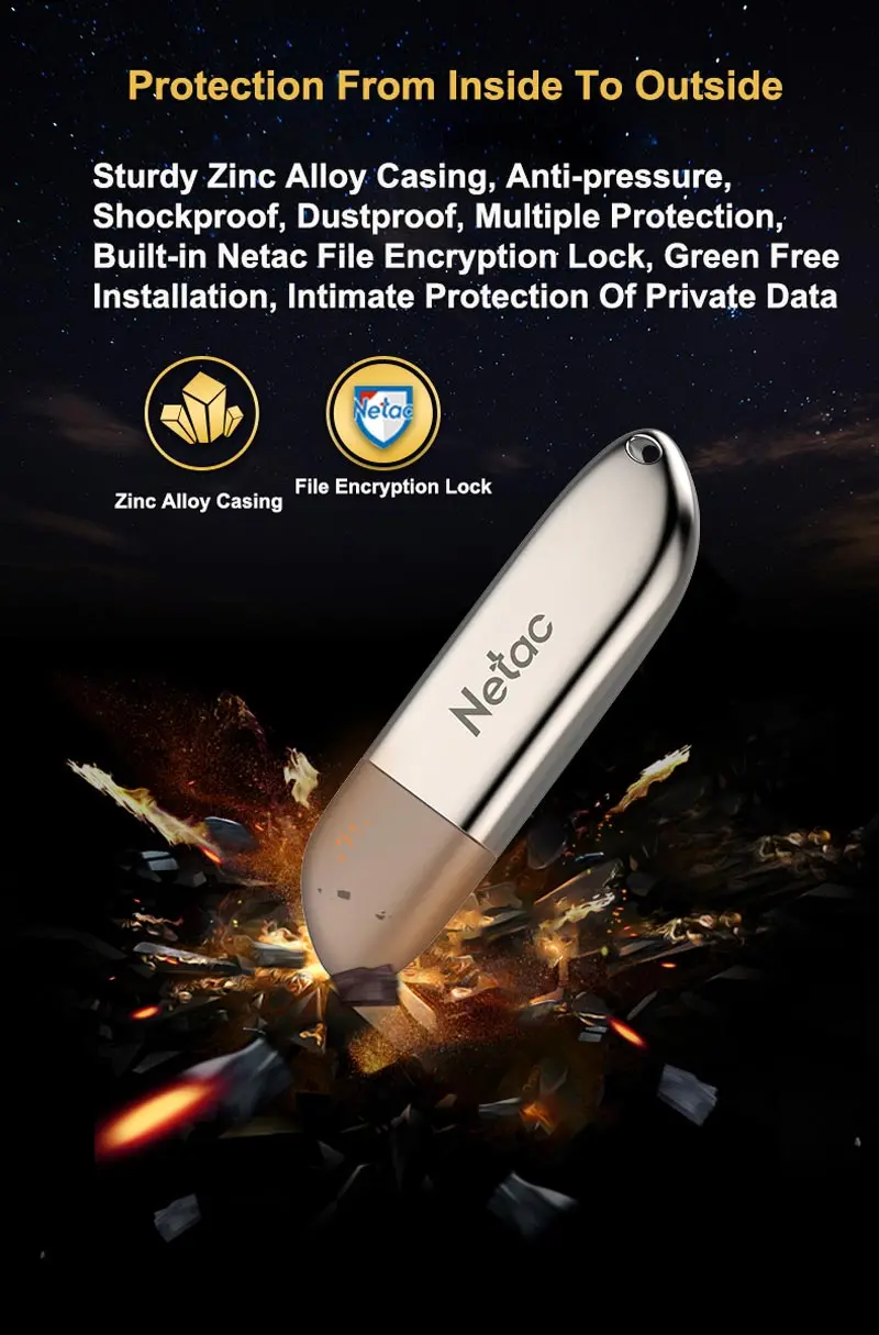 Netac USB флэш-накопитель USB3.0 высокая скорость карты памяти 64 Гб металл специальный U352 острый нож хранения USB флешки 64 ГБ 3,0 usb c