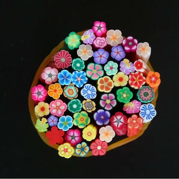 Шармы для слаймов DIY фруктовая мягкая глина Хрустальная глина для выпечки фимо полимерная легкая кристальная почва Пластилин мягкие детские игрушки - Цвет: flower50pcs one pack