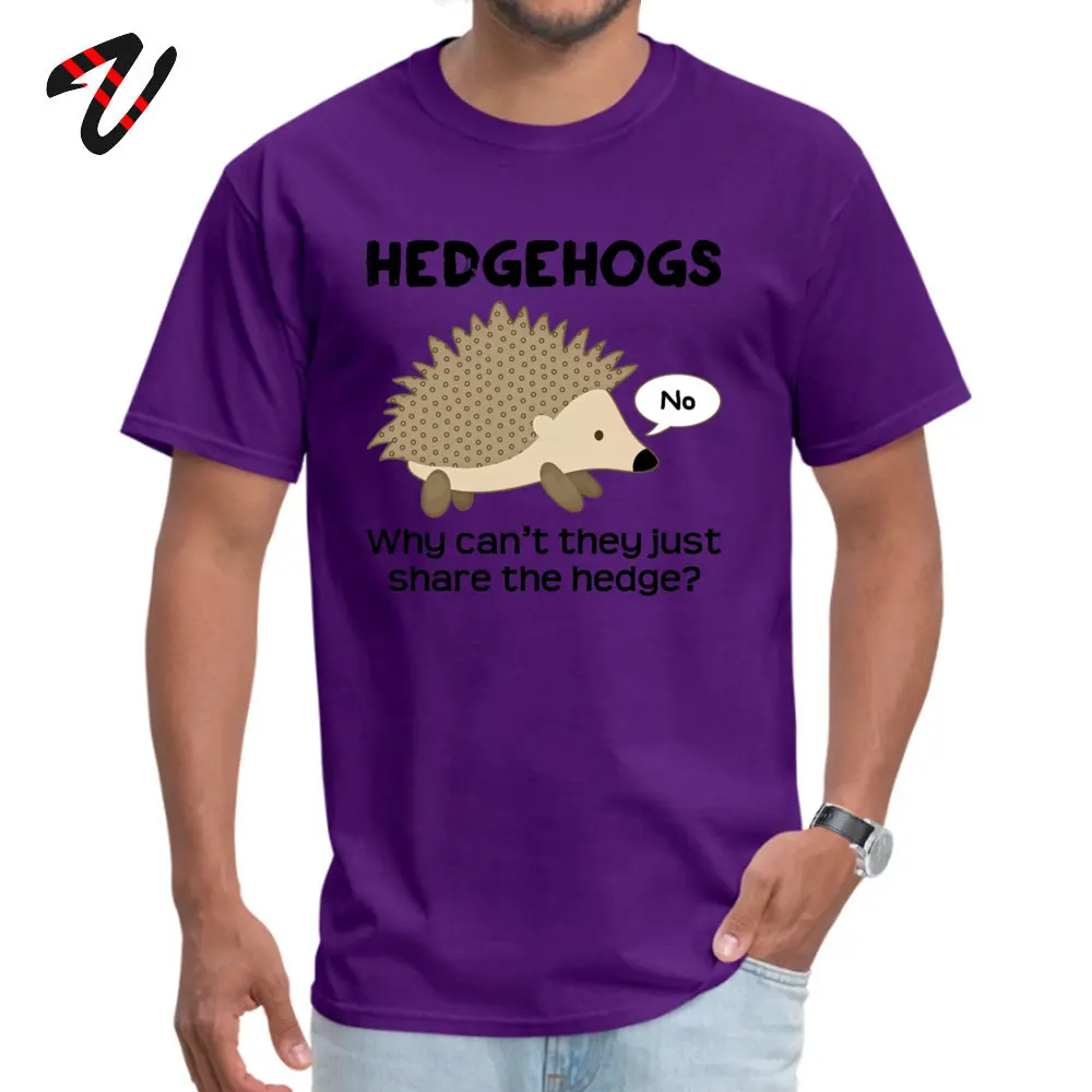  Printing Tops Shirt Latest Short Sleeve Adult T Shirts TpicOriginaltitle Normal Thanksgiving Day Tee Shirts Round Collar Hedgehog Pun 7083 purple