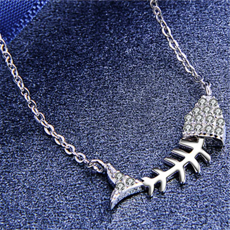 

Real sterling silver 925 Fish chain Pendant Necklace gothic accessories egyptian jewelry for women