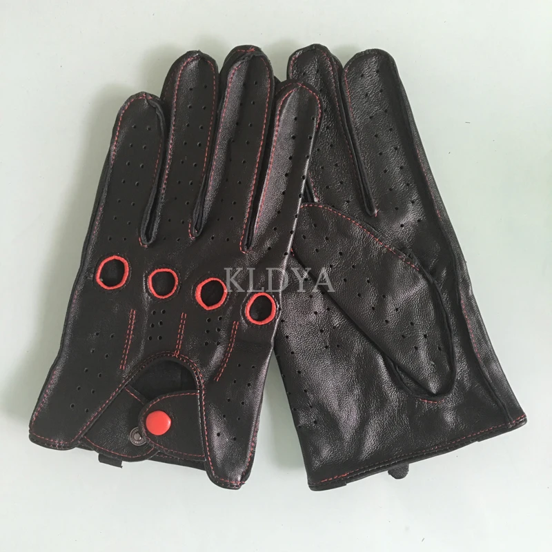 Мужские перчатки из натуральной козьей кожи, перчатки для вождения автомобиля, мотоцикла, перчатки из козьей кожи без подкладки, дышащие мужские перчатки, A27