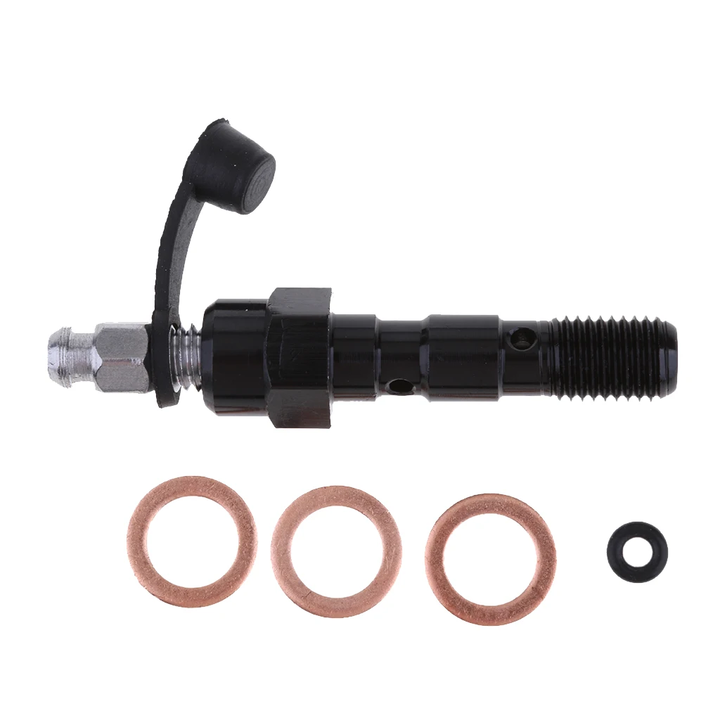 New M10 x 1.25mm / M10 x 1.0mm Motorcycle Brake Master Cylinder Caliper Bleed Screw Nipple Banjo Bolt + Bleed  Cap