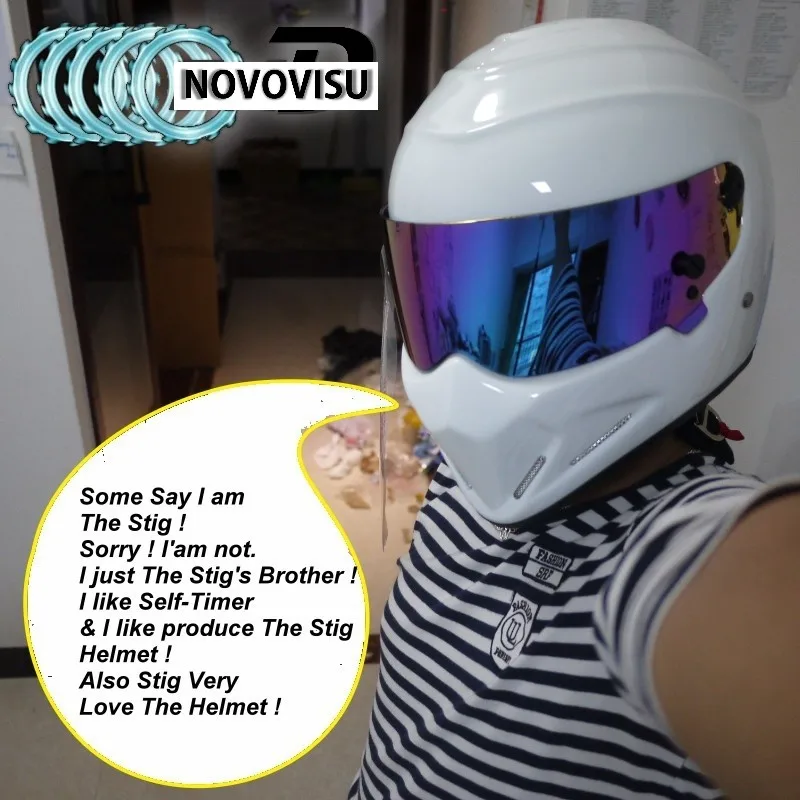 NOVOVISU The Стиг шлем/TG Поклонники собираемые/как Симпсоны свинка/белый