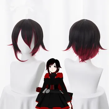 

RWBY Ruby Rose Wig Short Red Straight Hair Heat Resistant Synthetic Cosplay Hair Anime RWBY Cosplay Wig Ruby Rose