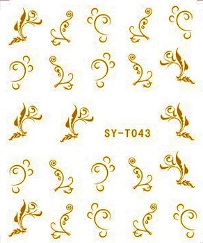 

6 PACKS / LOT Gold/ Silver Water Stickers Metallic Nail Decals HAPPY HALLOWEEN CAT WITCH CLOUD HEART WITH WING SYT043-048
