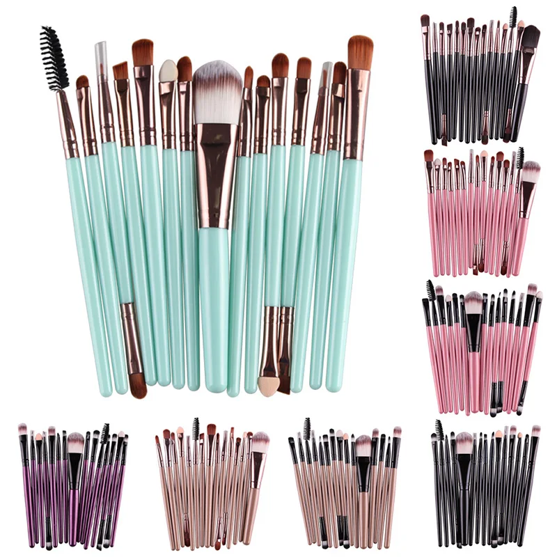 

ELECOOL 15/12/4pcs Makeup brushes Pro Eyebrow Blusher Lip Foundation Eyeshadow Eyeliner Cosmetic Brushes Set Pincel Maquiagem