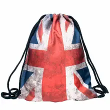 Fashion Unisex Bag Emoji Backpack 2016 New Flag Pring Women Backpacks 3D Printing Bags Drawstring Backpack Dec12