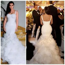 2017 new sexy sweetheart mermaid church white decals transparent flexible pipe TR98 Kim kardashian wedding dress