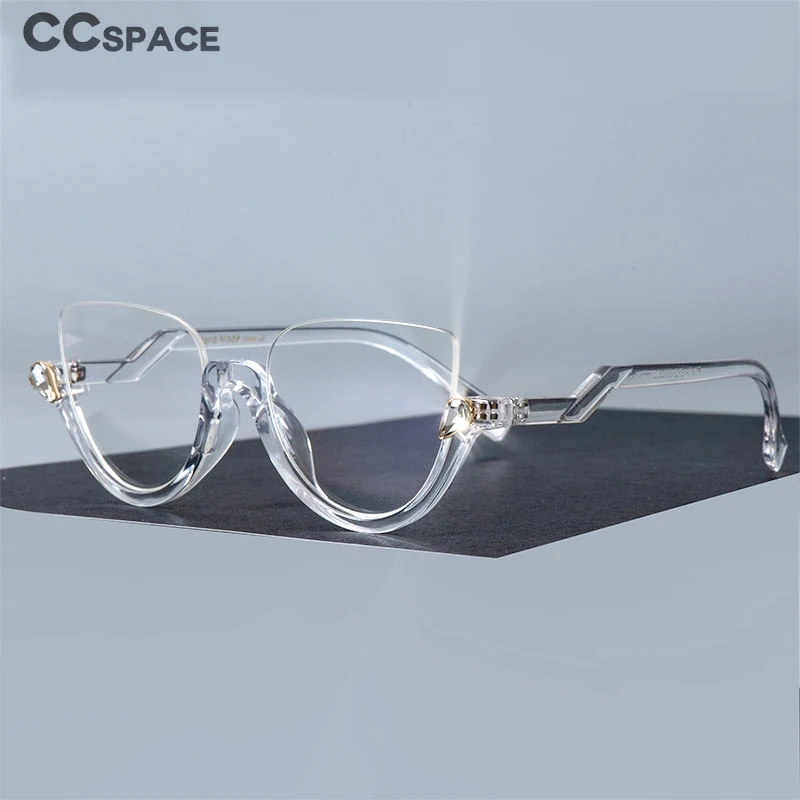 Бриллианты полуоправа очки оправа для мужчин и женщин Оптические модные компьютерные очки 45159