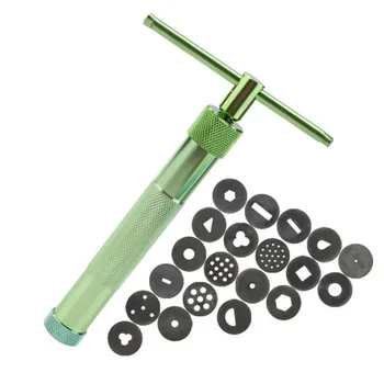 

Rotary Squeeze Sediment Falling Rotary Aluminum Squeeze Mud Pistol Clay Dough Fondant Cream Applicable DIY Mold Tool