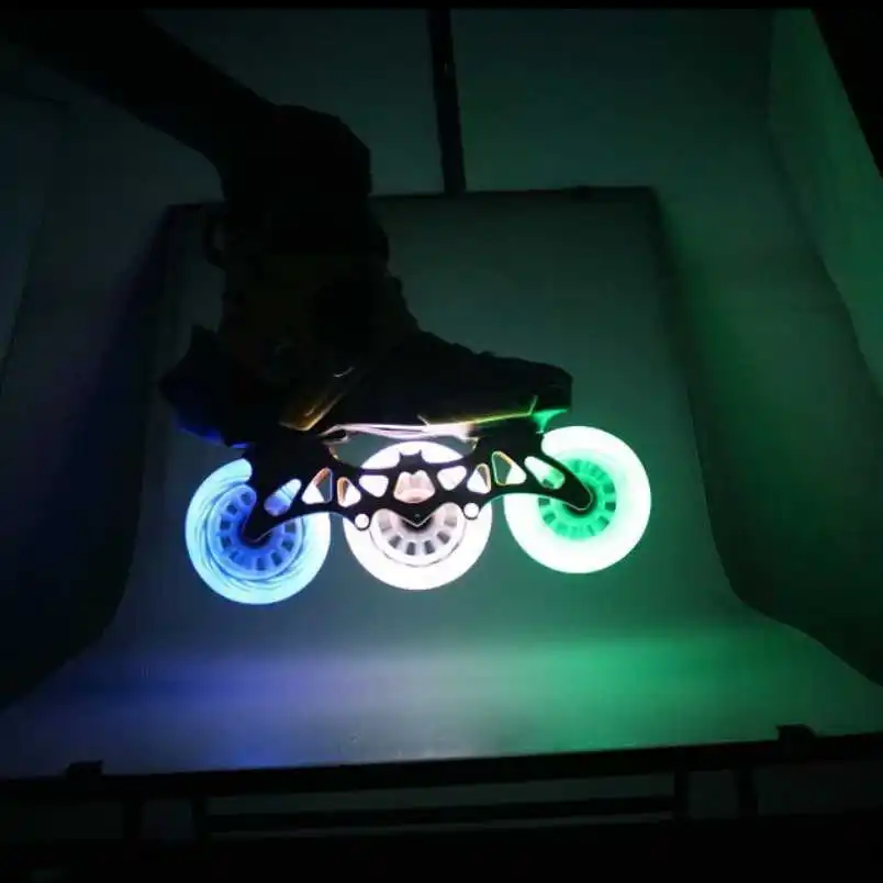 2 Piece Led Bright PU Inline Speed skate wheels Flash rollers Rodas 100mm 110mm