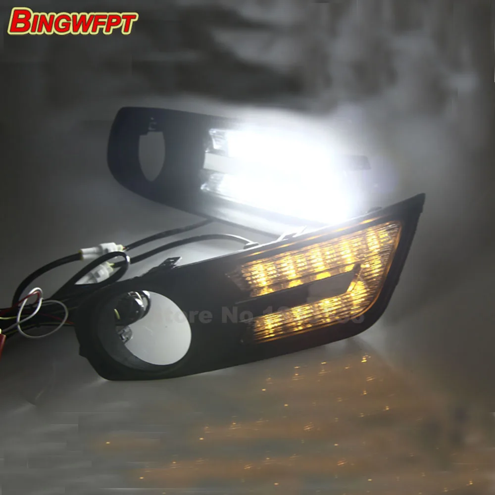 

Turn off and dimming style relay LED Car DRL Daytime Running Lights for Nissan Tiida 2012 2013 2014 2015 with fog lamp hole