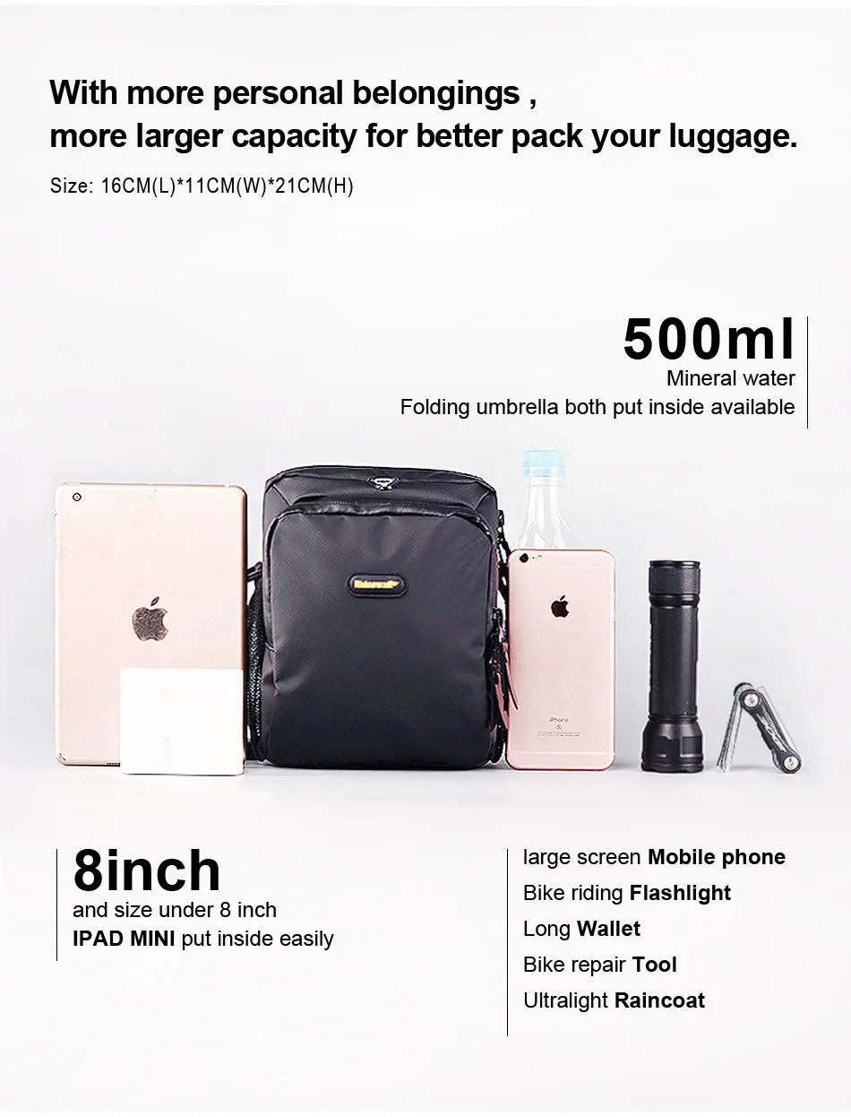 Sale Rhinowalk Bicycle Bag Waterproof MTB Bike Front Frame Tube Folding Bike phone cycling bag bike accessories T92 6