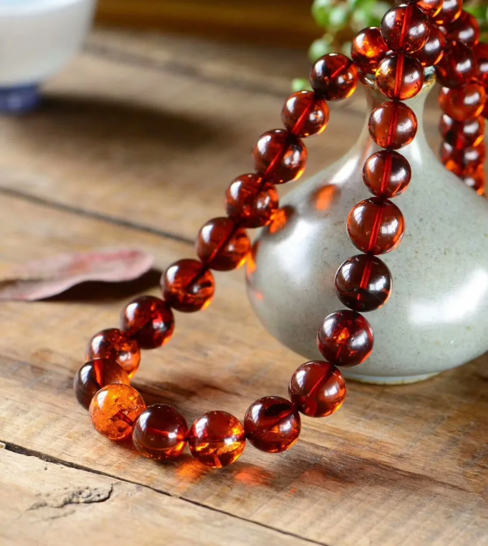 Настоящий натуральный кровяной Красный Янтарный камень кристалл круглые бусины большой размер ожерелье 12-15 мм Сертификат