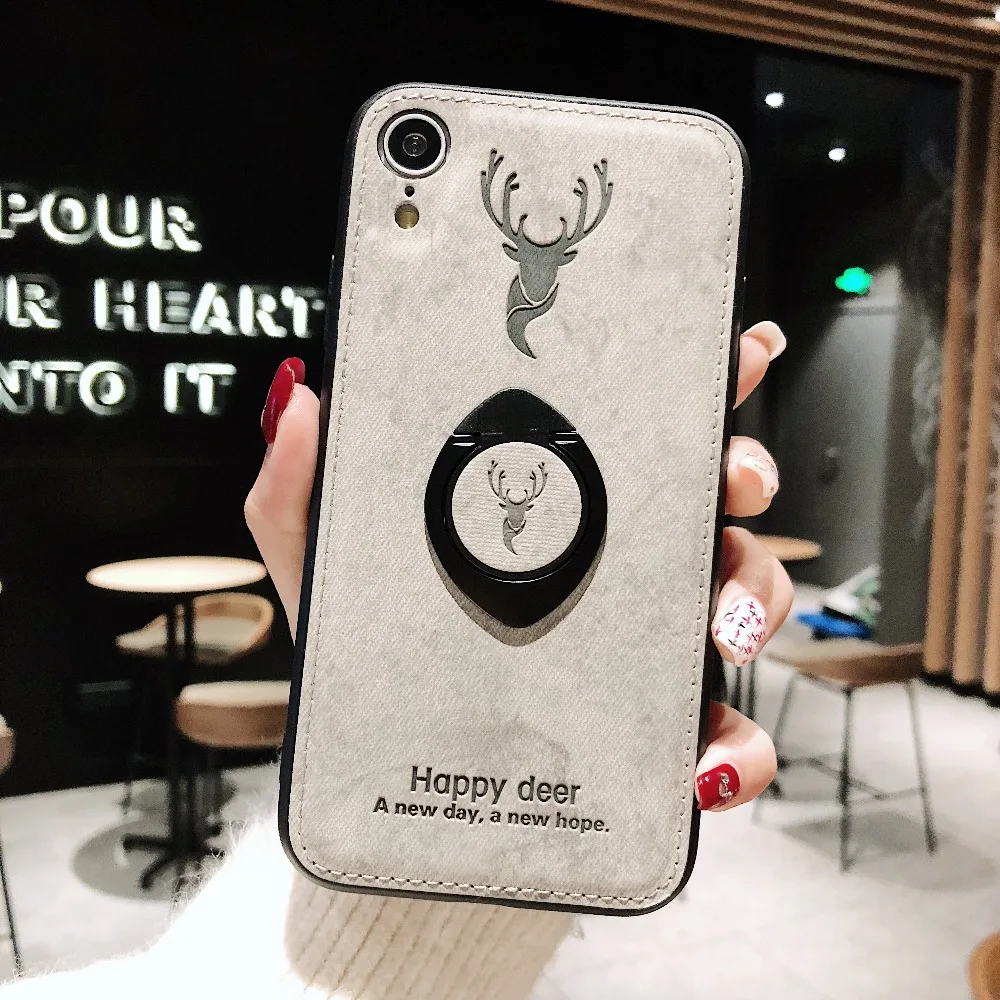 For huawei mate20 pro X CASE cloth 3D Pattern Cute Deer TPU PC soft phone Case Magnetic Kickstand ring Car bracket |