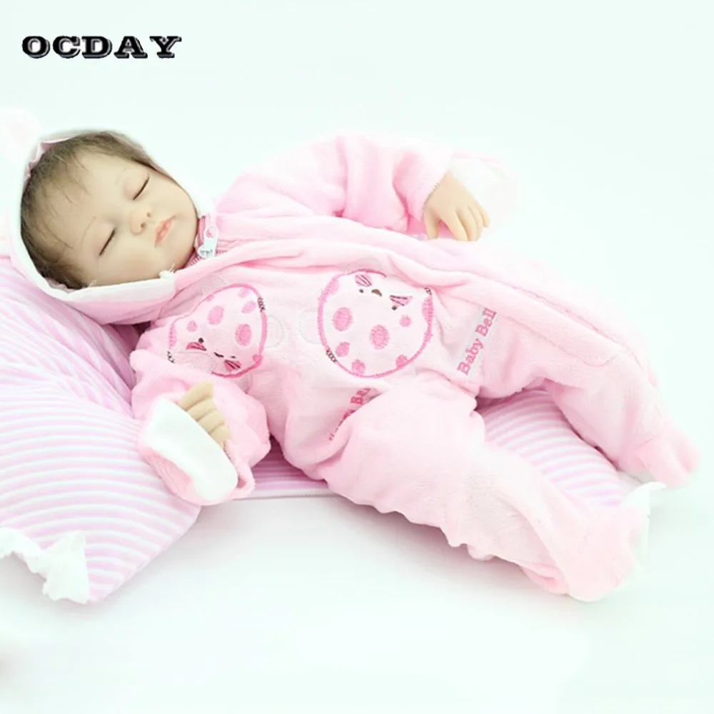 

NPK Doll 40cm Baby Reborn Doll Silicone Vinyl Handmade Realistic Newborn Baby Girl Doll Children Educational Play Toys Gift New
