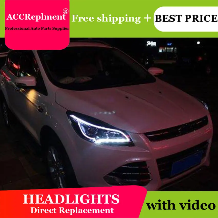 Автоматическое освещение Стиль светодиодный налобный фонарь для Ford Kuga фары 2013 2016