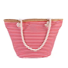 4 шт./лот, полосатые Наплечные ручные сумки для покупок, пляжная сумка, новая модная Холщовая Сумка, дикая грубая полосатая пляжная сумка